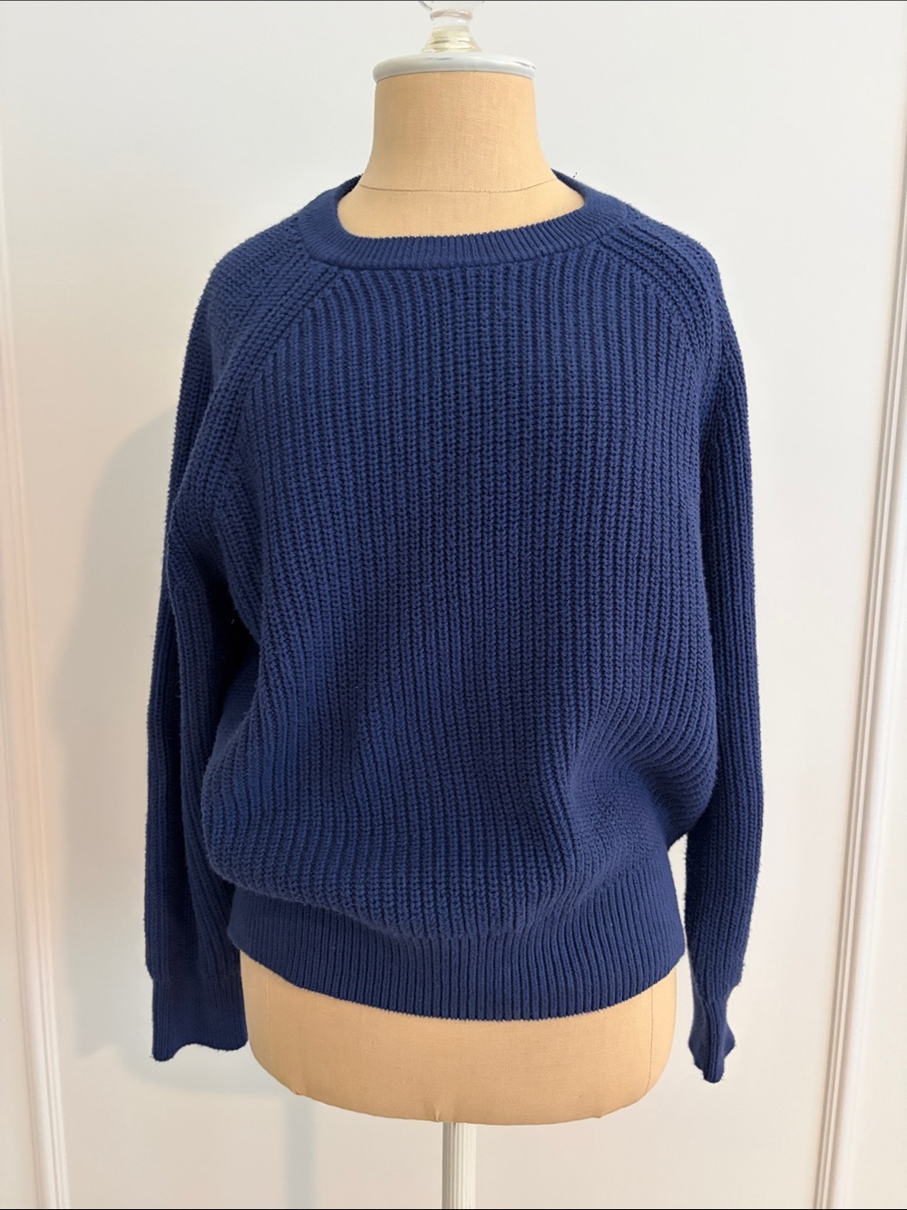 Beautiful and comfy cozy! 100% Cotton J. Crew Blue Women's Fisherman’s Sweater,M
